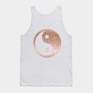 Sparkling rose gold yin yang Tank Top